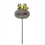 FROG WELCOME HOME SIGN STATUE YARD ART OUTDOOR PLAQUE