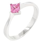 .925 Sterling Silver Pink Ice CZ Engagement Ring