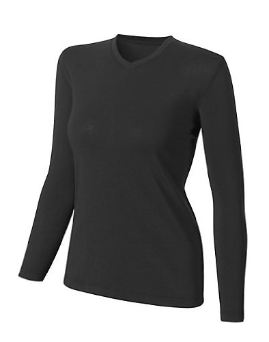 Duofold Womens WomenS Silkweight Dri-Release Long Sleeve Crew,Black,Large