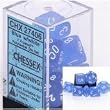 Chessex Dice: Polyhedral 7-Die Frosted Dice Set - Blue w/white