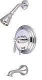 Elements of Design EB36310AL Pressure Balanced Tub/Shower Faucet with Solid Brass Shower Head, Chrom