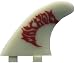 FCS GMB Glass Flex Surfboard Tri Fin Set - White/Red