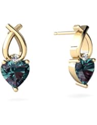 Created Alexandrite 14kt Yellow Gold Earrings