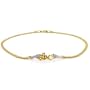 14K Gold Bizmark Link "Love" Anklet with Diamond Accent - 9"