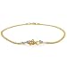 14K Gold Bizmark Link Love Anklet with Diamond Accent - 9