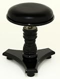 Round Piano Stool - Fixed Height - Luxurious Seat - Polished Ebony FS402PE