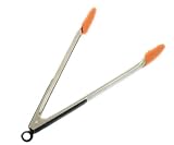 from PinkWebShop Stainless Steel Tong With Silicon Grip End 35Cm - Orange