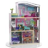 DOLLHOUSE GLITTER SUITE HUGE + 11 PIECES WOOD FURNITURE