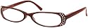 Sunoptic Rd1B Red Reading Glasses - Diamante - Strength +1.50 Incl. Case