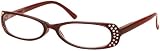 Sunoptic Rd1B Red Reading Glasses - Diamante - Strength +1.50 Incl. Case