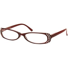Sunoptic Rd1B Red Reading Glasses - Diamante - Strength +1.50 Incl. Case