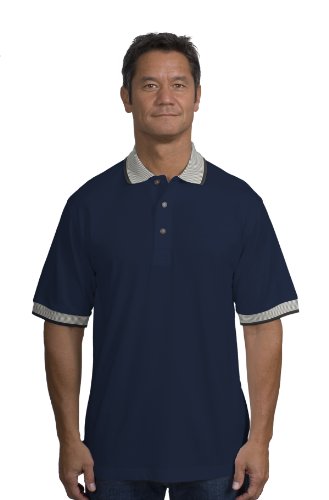 Jersey Knit Sport Shirt with Stripe Trim