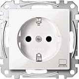 Merten MEG2350-0319 SCHUKO-Steckdose mit Kennz. Computer, BRS, StK, polarwei&szlig; gl&auml;nzend, System M