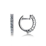 14k White Gold Hinged Diamond Earring.
