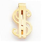 14kt Gold Straight Lines Dollar Sign Money Clip