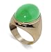 14 KT Yellow Gold Mens Band Green Jade 14K Ring