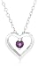 Sterling Silver Amethyst Heart Pendant, 18"