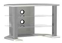 Sonax 36" wide, glass shelf, silver TV stand w/wire management