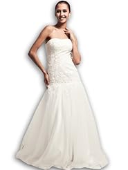 Fitted Applique Tulle  Dress with a Brush/Sweep Train 