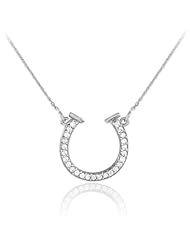14k White Gold Lucky Diamond Horseshoe Necklace