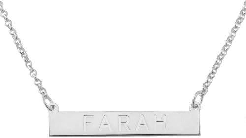 PLNP11wb White Rhodium Plated Sterling Silver 1" Baby size Plain ID Name Plate