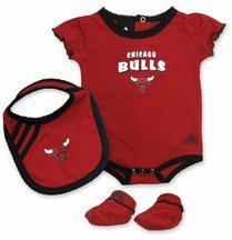 NBA Infant Chicago Bulls Girls Bib & Bootie Set - R228Tebu (Red, 24 Months)