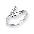 Diamond and Sterling Silver Ladies Ring (Sizes 6-8)