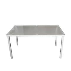 Gartentisch Glastisch Aluminium 180x90cm - Silber