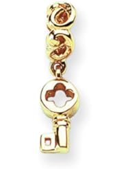 Dangling Key Charm in 14K Gold for 3mm Charm Bracelets