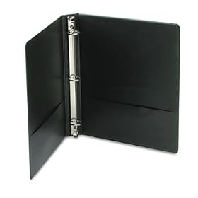 Economy Vinyl Round Ring View Binder, 11 x 8-1/2, 1 Capacity, Black