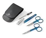 5 piece Stainless Steel Men's Manicure Set in Black Leather Case. Made in Solingen, Germany