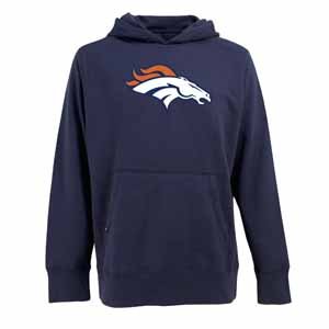 NFL Men's Denver Broncos Signature Hooded Sweatshirt (Navy, Medium) On Sale