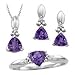 10kt. White Gold, Amethyst & Diamond 3 Piece Set