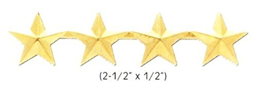 PAIR 4 GOLD STAR ARMY MILITARY POLICE GENERAL COLLAR UNIFORM BRASS PINS INSIGNIA