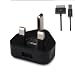 HL®Black Compact 3 PIN 1000mA USB Power Adapter Mains Charger UK wall plug for MP3 players, ipods, mobile phones, PDAs and Digital Cameras+iPhone 4/4S/ Data Syn CABLE