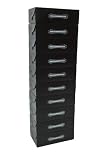 10 Black Stackable Ladies Shoe Boxes, 30 x 18 x 10 cms ( 11 1/2 x 7 x 4 )