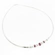 Genuine Ruby Gemstone Prom or Wedding Bridal Omega Necklace 16" Sterling Silver Formal Choker