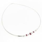 Genuine Ruby Gemstone Prom or Wedding Bridal Omega Necklace 16