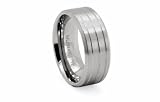 Wide 3 grooving Titanium Ring 9mm