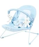O Baby B is For Bear Blue Vibrating Baby Bouncer