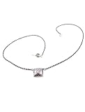 Green Earth Jewelry Floral Recycled Silver & Ideal CZ Necklace, Size 16 IN
