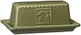 Signature Housewares Sorrento Collection Butter Dish, Green Antiqued Finish