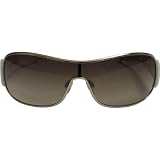 A|X Logo Shield Sunglasses - Armani Exchange Adult Shield Full Rim Lifestyle Eyewear - Gold White/Brown Shaded