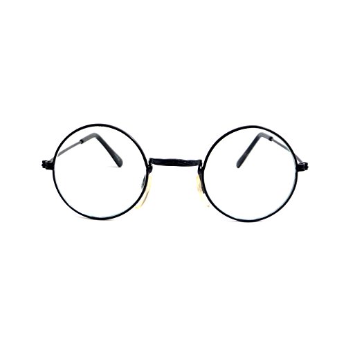 JOHN LENNON Vintage Retro Round Frame Clear Lens Eye Glasses BLACK