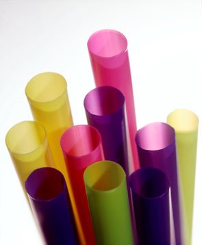 Smoothie Straws - SUPER-WIDE! Bag of 35. Wrapped! Assorted Flourescent Colors, 1/2