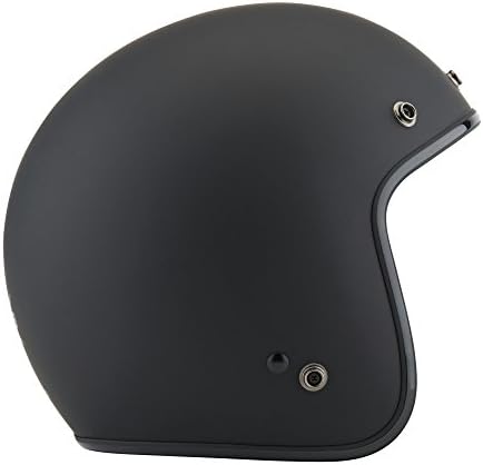 Motorbrigade 68 Flat Black Open Face 3/4 Profile DOT-certified Motorcycle Helmet (Medium)