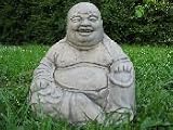 LARGE LAUGHING BUDDHA GARDEN ORNAMENT - STONE WASH EFFECT - FREE P&P
