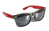 Blues Brothers Wayfarer Black Front Red Legs Sun Glasses w/ Micro Case