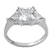 Keane's Princess & Trillion cut CZ 3 Stone Engagement Ring