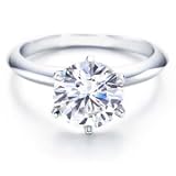 14K White Gold 4 Prong Solitaire Diamond Engagement Ring with a Round Brilliant Diamond (1.5 Carat, I-J Color, SI3-I1 Clarity)